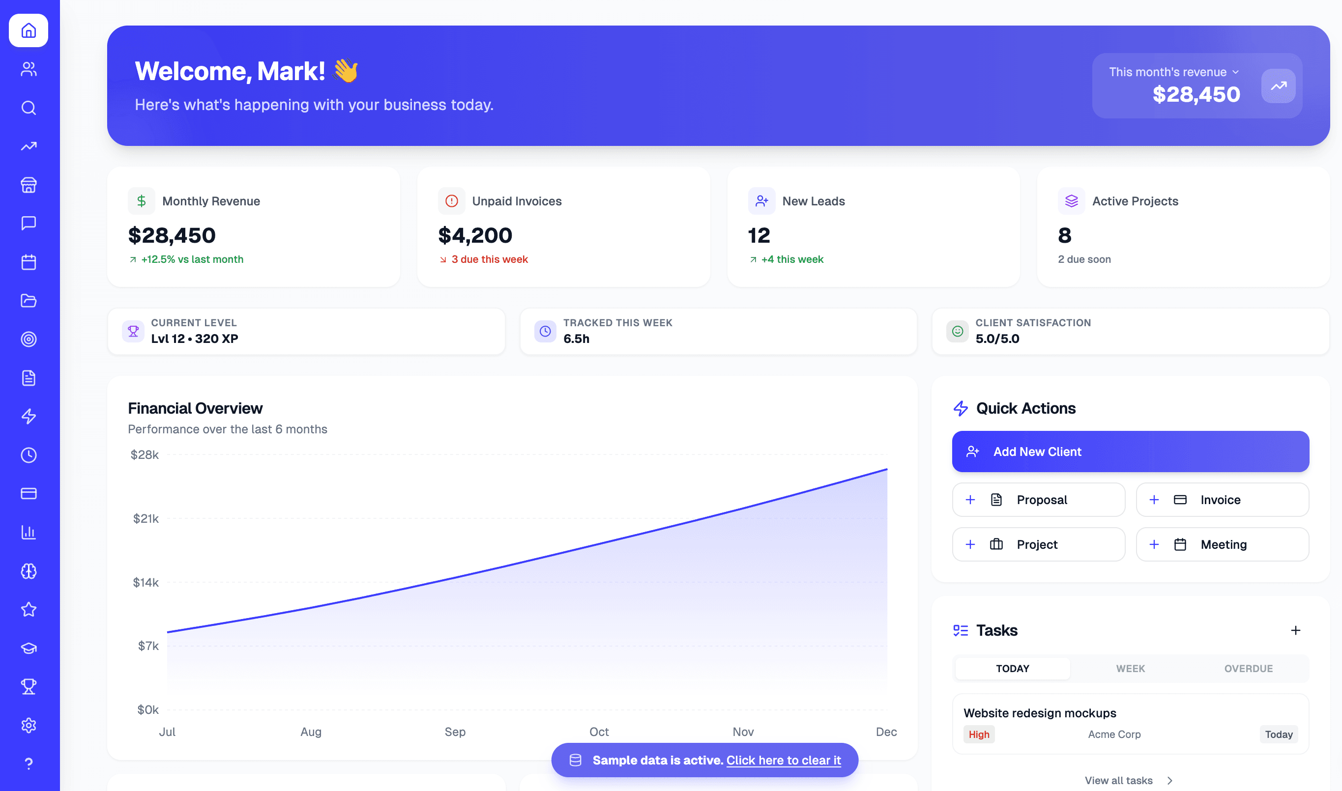 Jolix home dashboard